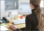 designer at a computer